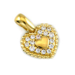 Złota zawieszka 585 serduszko z cyrkoniami 1,20 g s