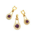 ZŁOTY KOMPLET BIŻUTERII 585 WISZĄCE KOŁA PREZENT