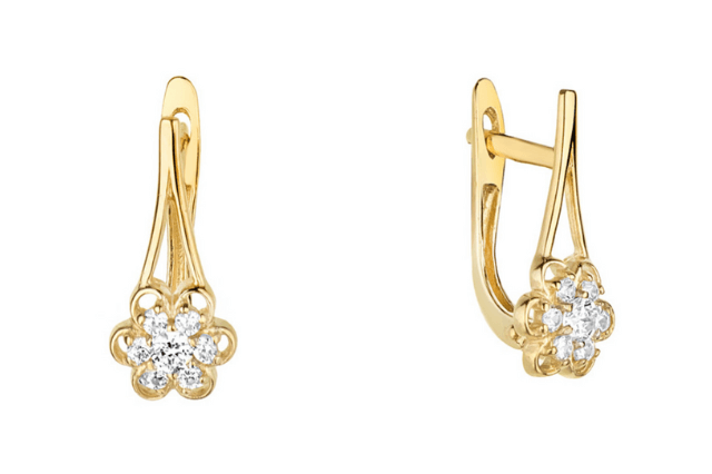 złote kolczyki kwiaty