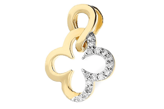 złota zawieszka koniczyna