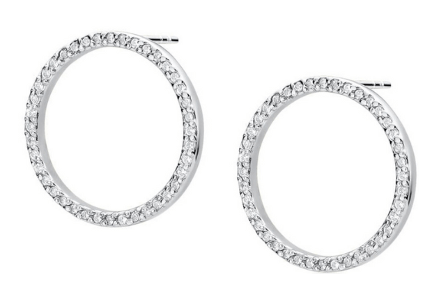 srebrne kolczyki z cyrkoniami