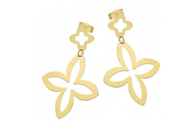 złote kolczyki koniczyny